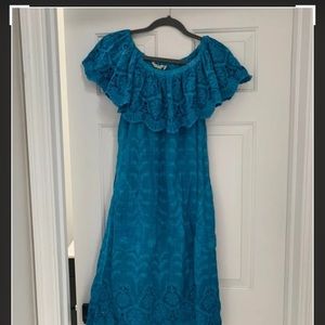 Soft Surroundings Senorita Dress turquoise med
